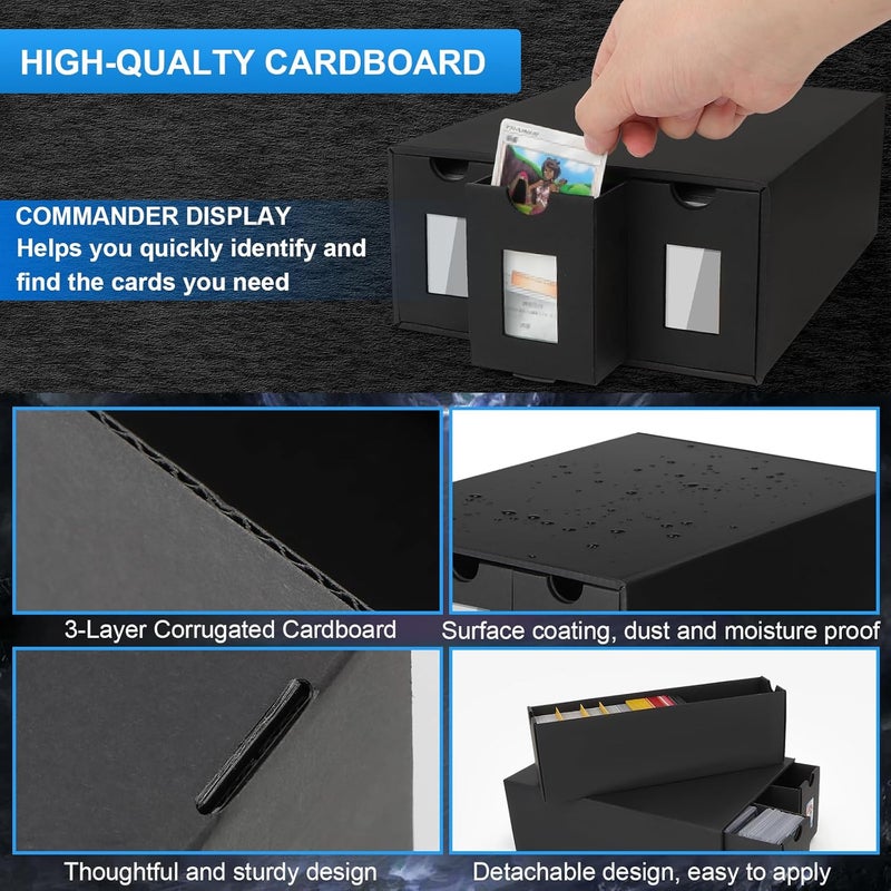 BILIPLE 9000+ Trading Card Storage Box for Commander Display, Card Deck Box Cardboard with 48 Dividers, Labels & Tapes, Trading Card Collection Box Fit for TCG, PTCG, MTG and Sport Cards - Image 5